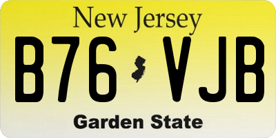 NJ license plate B76VJB