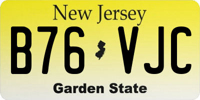 NJ license plate B76VJC