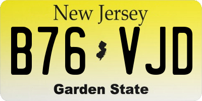 NJ license plate B76VJD