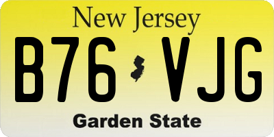 NJ license plate B76VJG
