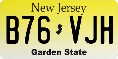 NJ license plate B76VJH