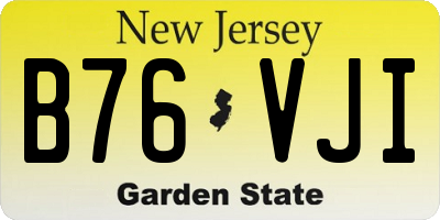 NJ license plate B76VJI