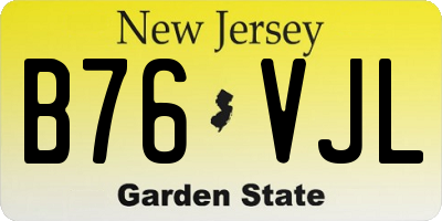 NJ license plate B76VJL