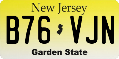 NJ license plate B76VJN