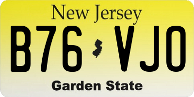 NJ license plate B76VJO