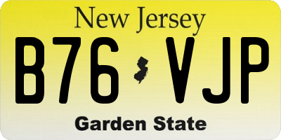 NJ license plate B76VJP