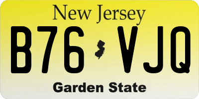 NJ license plate B76VJQ