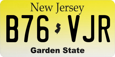 NJ license plate B76VJR