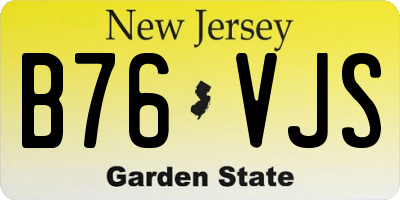 NJ license plate B76VJS