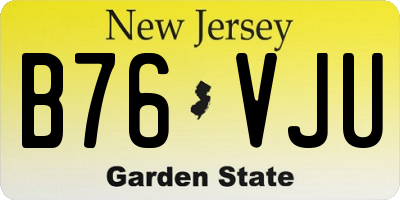 NJ license plate B76VJU