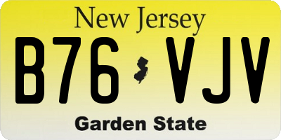 NJ license plate B76VJV