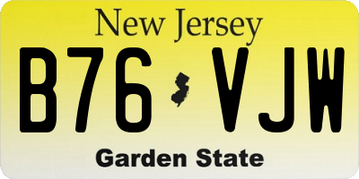 NJ license plate B76VJW
