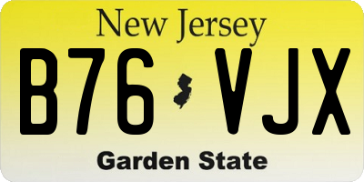 NJ license plate B76VJX
