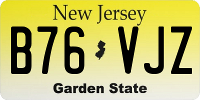 NJ license plate B76VJZ