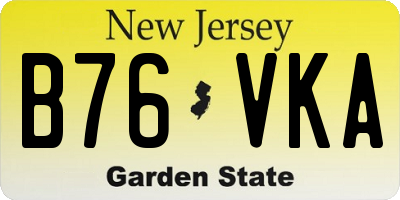 NJ license plate B76VKA