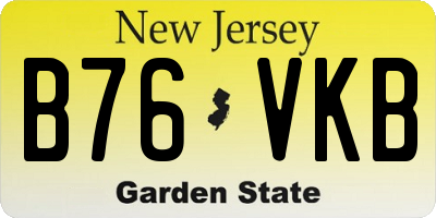 NJ license plate B76VKB