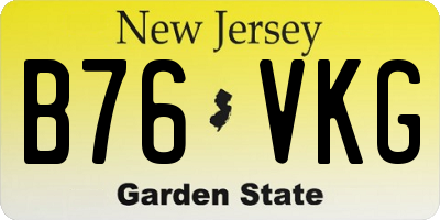 NJ license plate B76VKG