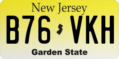 NJ license plate B76VKH
