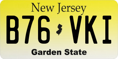 NJ license plate B76VKI