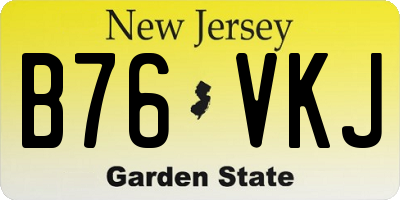 NJ license plate B76VKJ