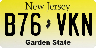 NJ license plate B76VKN