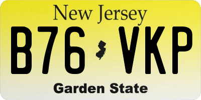 NJ license plate B76VKP