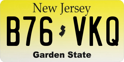 NJ license plate B76VKQ