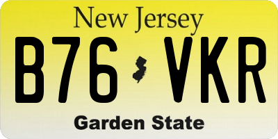 NJ license plate B76VKR