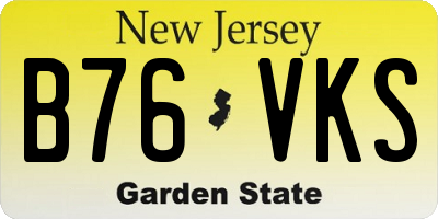 NJ license plate B76VKS