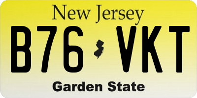 NJ license plate B76VKT