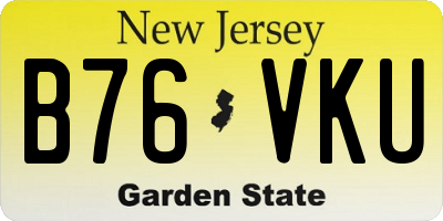 NJ license plate B76VKU