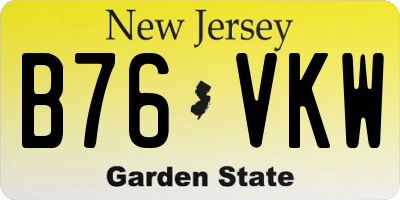 NJ license plate B76VKW