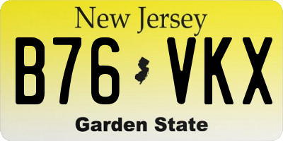NJ license plate B76VKX