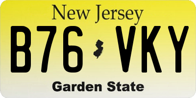 NJ license plate B76VKY