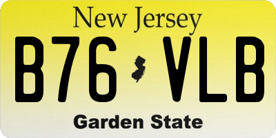 NJ license plate B76VLB