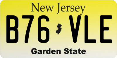NJ license plate B76VLE