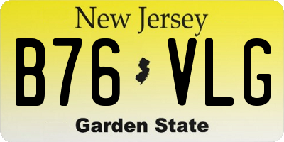NJ license plate B76VLG