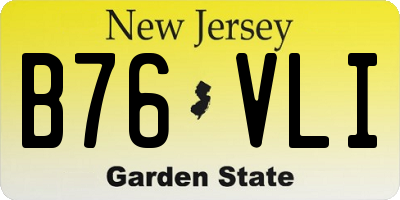 NJ license plate B76VLI