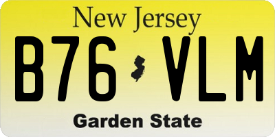 NJ license plate B76VLM