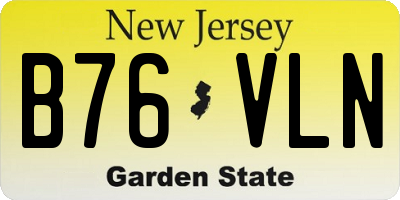 NJ license plate B76VLN