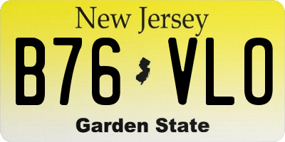 NJ license plate B76VLO