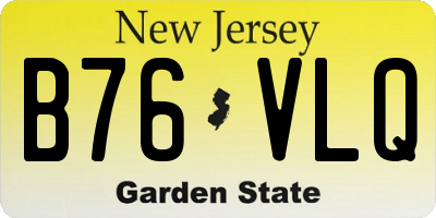 NJ license plate B76VLQ