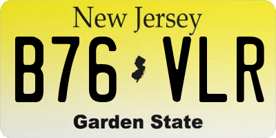 NJ license plate B76VLR