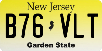 NJ license plate B76VLT