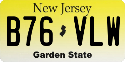 NJ license plate B76VLW