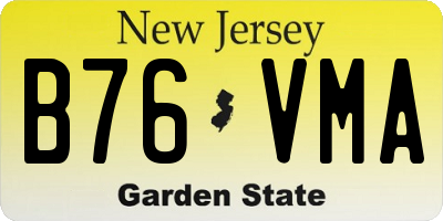 NJ license plate B76VMA