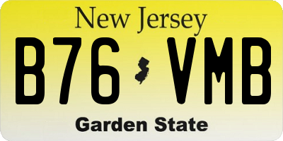 NJ license plate B76VMB