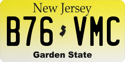 NJ license plate B76VMC