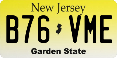 NJ license plate B76VME