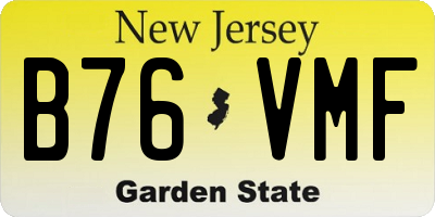 NJ license plate B76VMF